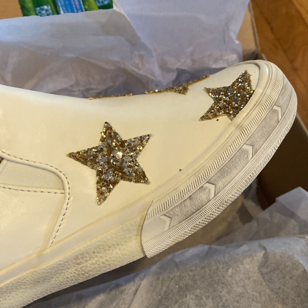 NWT Vintage Havana "Lorren" White Gold Star Slip On Sneakers Size 7 - Picture 7 of 8